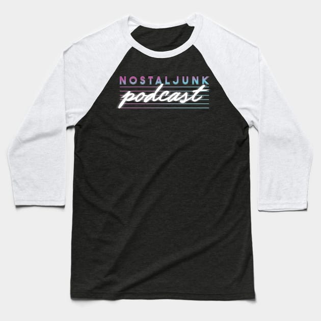 Nostaljunk Podcast - "Unsolved Mysteries Design" 90s TV SHOW NostaljunkPod Baseball T-Shirt by nostaljunkpod